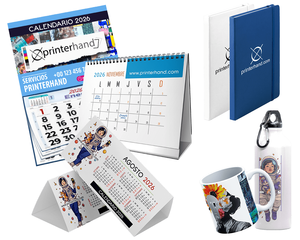 Calendarios, vasos y agendas personalizadas. Envíos a todo España