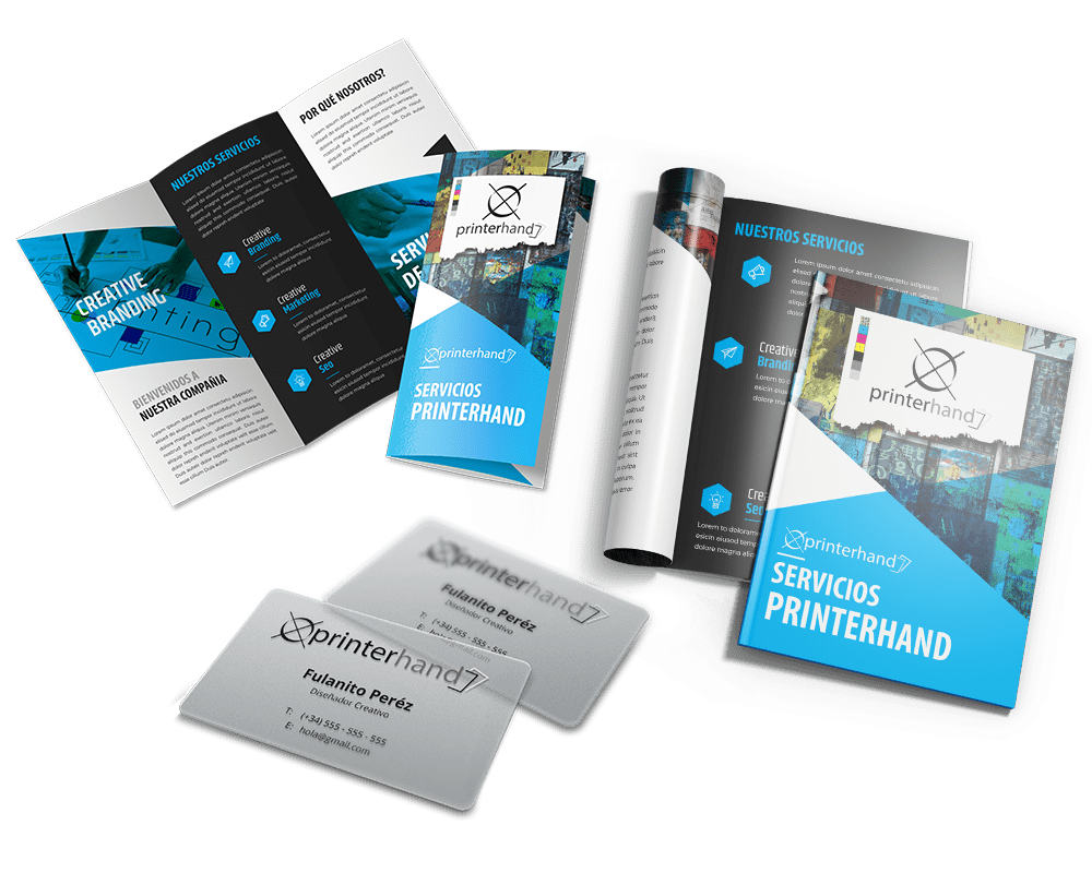 Impresión de revistas, folletos y tarjetas personalizadas