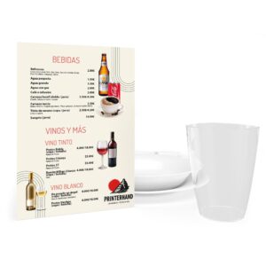 Carta menú restaurante personalizada. Envíos a todo España