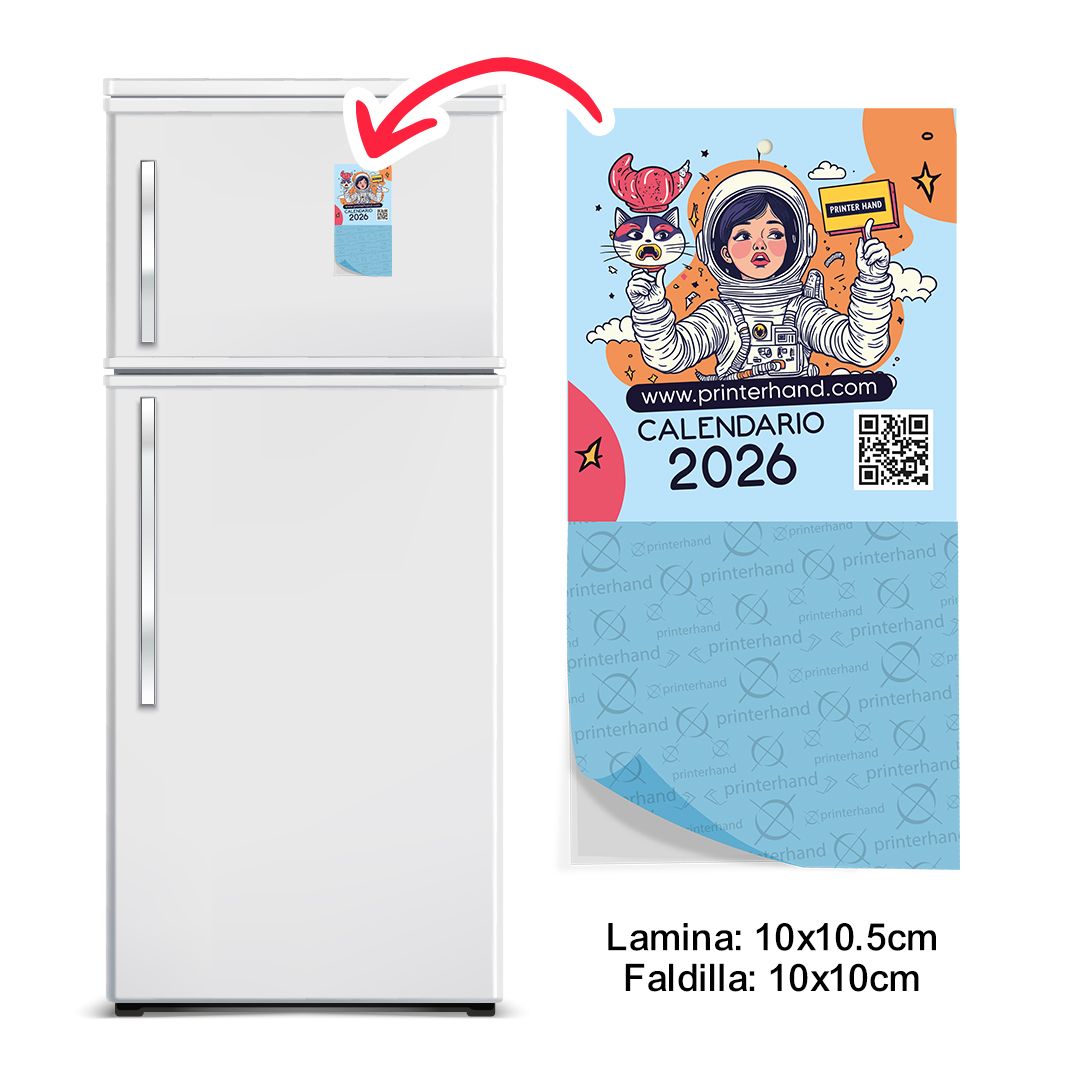 Calendario de nevera personalizado 2025 con imán y diseño a color impreso por Printerhand